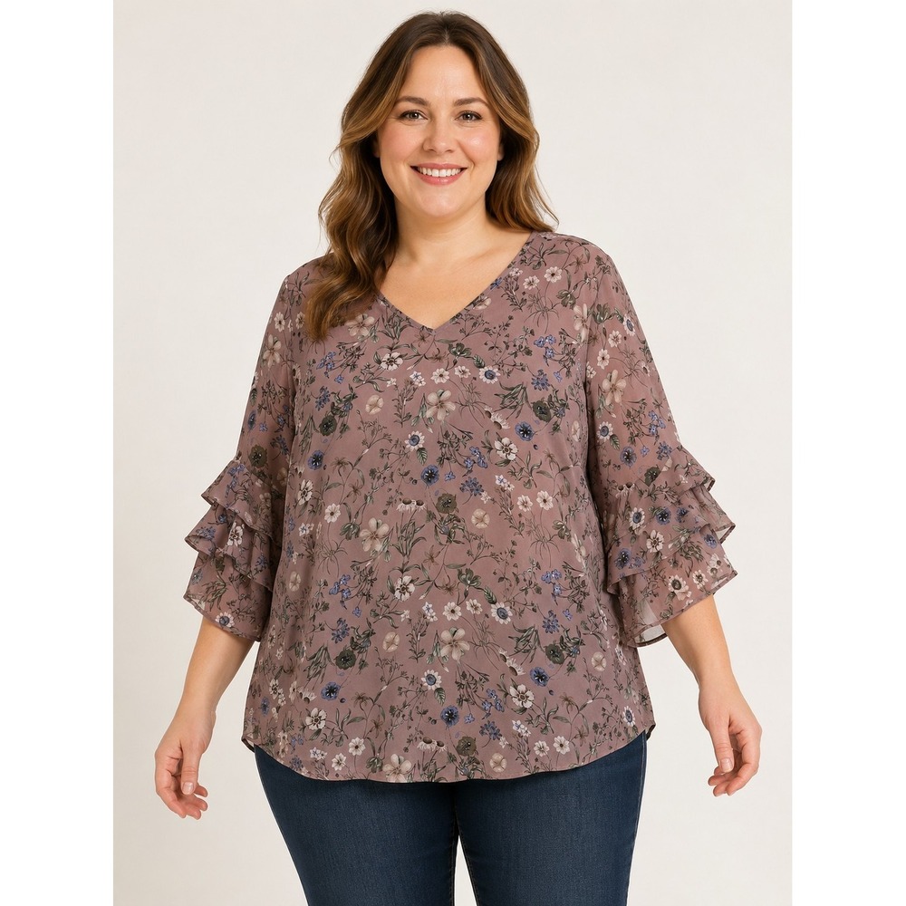 Valolia Womens XL Floral Blouse